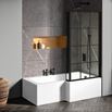 Drench 1500 L-Shaped Shower Bath with Panel and Shower Screen