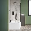 Drench 1700 L-Shaped Shower Bath with Black Shower Screen & Panel