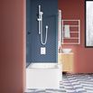 Drench 1700 P-Shaped Lucite® Shower Bath with Front Panel and Shower Screen - Right Hand