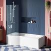 Drench 1700 P-Shaped Lucite® Shower Bath with Front Panel and Shower Screen - Left Hand