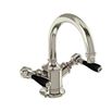Arcade Nickel Dual-lever Basin Mixer Tap with Black Levers