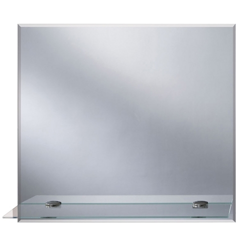 Origins Living Straight Edge Bathroom Mirror with Glass Shelf - 500 x 550mm & 700 x 500mm