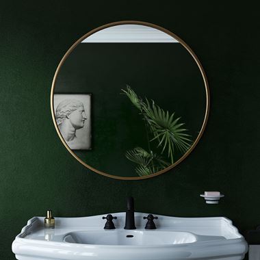 Bathroom Origins Docklands Round Mirror 800mm - Brushed Brass