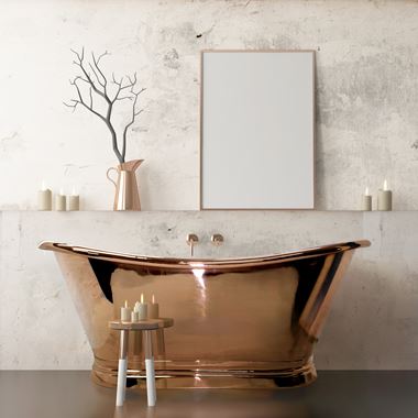BC Designs Classic Roll Top Copper Boat Bath - 1500 x 700mm