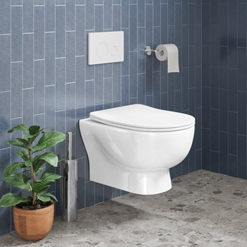 Harbour Serenity Rimless Wall Hung Toilet with Soft Close Seat