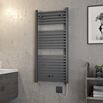 Brenton Helios Electric Straight Square Anthracite Heated Towel Rail - 20mm - 1110 x 500mm