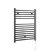 Brenton Helios Electric Straight Square Anthracite Heated Towel Rail - 20mm - 690 x 500mm