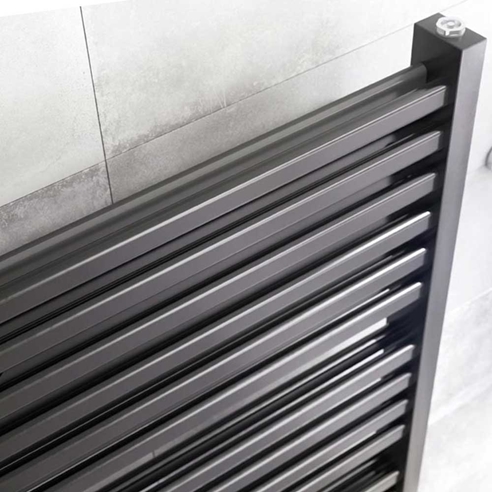 Brenton Pagosa Anthracite Heated Towel Rail - Double Layer Design - 1200 x 500mm