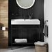 Britton Bathrooms Shoreditch Matt Black Frame Furniture Stand & Basin with 1 Tap Hole - 850mm