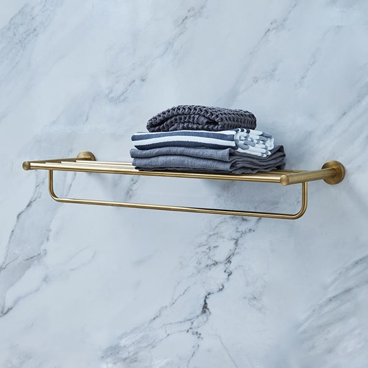 Britton Bathrooms Hoxton Towel Rack - Brushed Brass