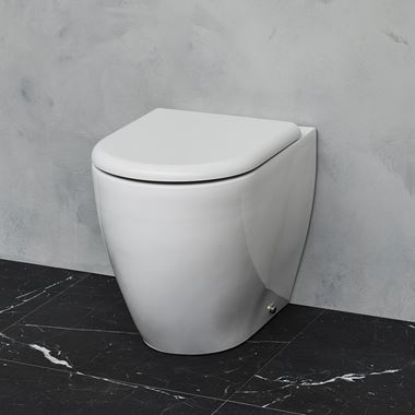 Britton Bathrooms Milan Back to Wall Toilet & Soft Close Seat - 530mm Projection