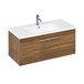 Britton Bathrooms Shoreditch 1000mm Single Drawer Wall Mounted Vanity Unit with Chrome Handle & Basin