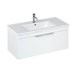 Britton Bathrooms Shoreditch 1000mm Single Drawer Wall Mounted Vanity Unit with Chrome Handle & Basin