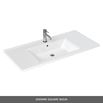 Britton Bathrooms Shoreditch 1000mm Double Drawer Wall Mounted Vanity with Chrome Handles & Basin