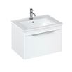 Britton Bathrooms Shoreditch 650mm Single Drawer Wall Mounted Vanity Unit with Chrome Handle & Basin