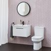 Britton Bathrooms Shoreditch 650mm Single Drawer Wall Mounted Vanity Unit with Matt Black Handle & Basin