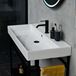 Britton Bathrooms Shoreditch Matt Black Frame Furniture Stand & Basin with 1 Tap Hole - 700mm