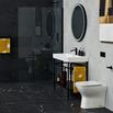 Britton Bathrooms Shoreditch Matt Black Frame Furniture Stand & Basin with 1 Tap Hole - 1000mm