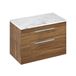Britton Bathrooms Shoreditch 850mm Double Drawer Wall Mounted Vanity Unit with Chrome Handles & Countertop