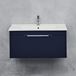 Britton Bathrooms Shoreditch 850mm Single Drawer Wall Mounted Vanity Unit with Chrome Handle & Basin