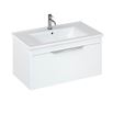 Britton Bathrooms Shoreditch 850mm Single Drawer Wall Mounted Vanity Unit with Chrome Handle & Basin