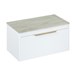 Britton Bathrooms Shoreditch 850mm Single Drawer Wall Mounted Vanity Unit with Brushed Brass Handle & Countertop
