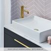 Britton Bathrooms Shoreditch 1000mm Single Drawer Wall Mounted Vanity Unit with Brushed Brass Handle & Countertop