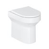 Britton Bathrooms Shoreditch Round Rimless Back to Wall Toilet & Seat - 500mm Projection