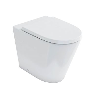 Britton Bathrooms Sphere Rimless Back to Wall Toilet & Seat - 520mm Projection