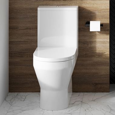 Britton Bathrooms Curve2 Rimless Back to Wall Close Coupled Toilet & Soft Close Seat