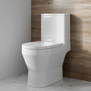 Britton Bathrooms Curve2 Rimless Open Back Close Coupled Toilet & Soft Close Seat
