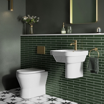 Britton Bathrooms Curve2 Rimless Back to Wall Toilet with Soft Close Seat