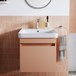 Britton Bathrooms Dalston 500mm Wall Mounted Vanity Unit and Basin - Matt Pink