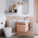 Britton Bathrooms Dalston 500mm Wall Mounted Vanity Unit and Basin - Matt Pink