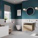 Britton Bathrooms Dalston 600mm Wall Mounted Vanity Unit and Basin - Golden Oak