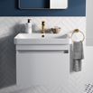 Britton Bathrooms Dalston 600mm Wall Mounted Vanity Unit and Basin - Matt White
