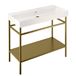 Britton Bathrooms Shoreditch Brushed Brass Frame Furniture Stand & Basin - 1000mm