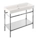 Britton Bathrooms Shoreditch Polished Stainless Steel Frame Furniture Stand & Basin - 1000mm