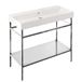 Britton Bathrooms Shoreditch Polished Stainless Steel Frame Furniture Stand & Basin with No Tap Hole - 1000mm