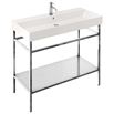 Britton Bathrooms Shoreditch Polished Stainless Steel Frame Furniture Stand & Basin - 1000mm