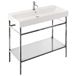 Britton Bathrooms Shoreditch Polished Stainless Steel Frame Furniture Stand & Basin with 1 Tap Hole - 1000mm