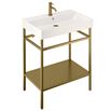 Britton Bathrooms Shoreditch Brushed Brass Frame Furniture Stand & Basin - 700mm