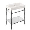 Britton Bathrooms Shoreditch Polished Stainless Steel Frame Furniture Stand & Basin with No Tap Hole - 700mm