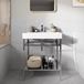 Britton Bathrooms Shoreditch Polished Stainless Steel Frame Furniture Stand & Basin - 700mm