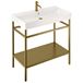 Britton Bathrooms Shoreditch Brushed Brass Frame Furniture Stand & Basin with 1 Tap Hole - 850mm