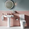 Britton Bathrooms Trim Basin with Full Pedestal - 500mm & 600mm
