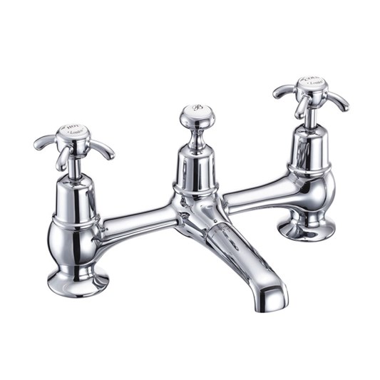 Burlington Anglesey Basin Bridge Mixer Tap with Swivel Spout and Waste