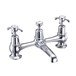 Burlington Anglesey 2 Tap Hole Bridge Mixer with Swiveling Spout, Plug and Chain Waste