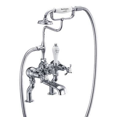Burlington Anglesey Deck Mounted Bath Shower Mixer with S Adjuster - Standard Height, Standard