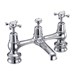 Burlington Claremont Bridge Mixer Tap with Swiveling Spout and with Plug and Chain Waste